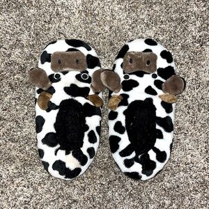 Cow Themed House Slippers (Size 8)